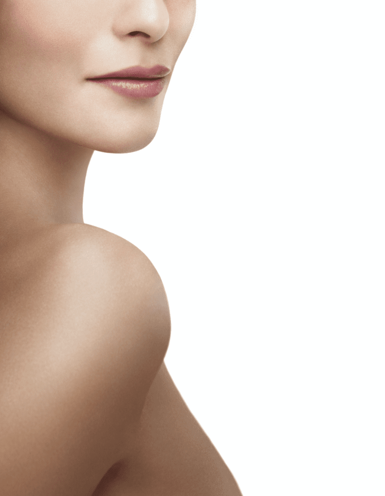 view of perfect woman’s neck and chest